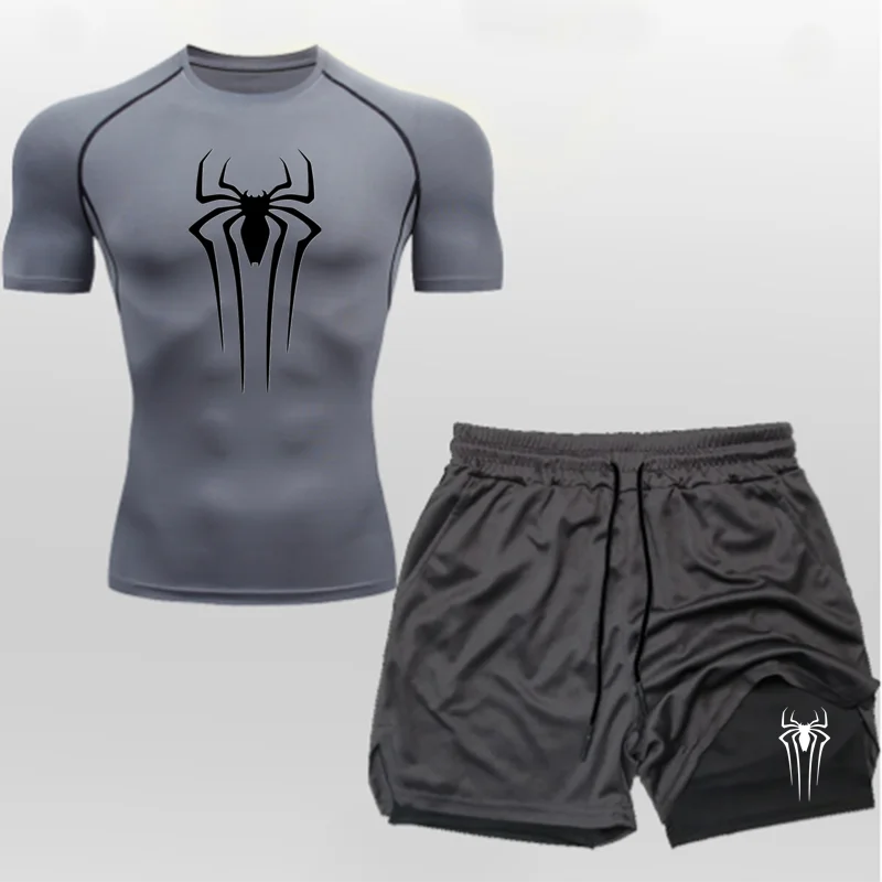 FitFlow™ Compression Shirt & Shorts Fitness Gym Workout