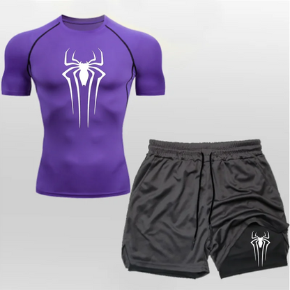 FitFlow™ Compression Shirt & Shorts Fitness Gym Workout