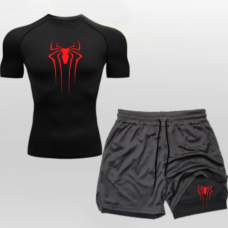 FitFlow™ Compression Shirt & Shorts Fitness Gym Workout