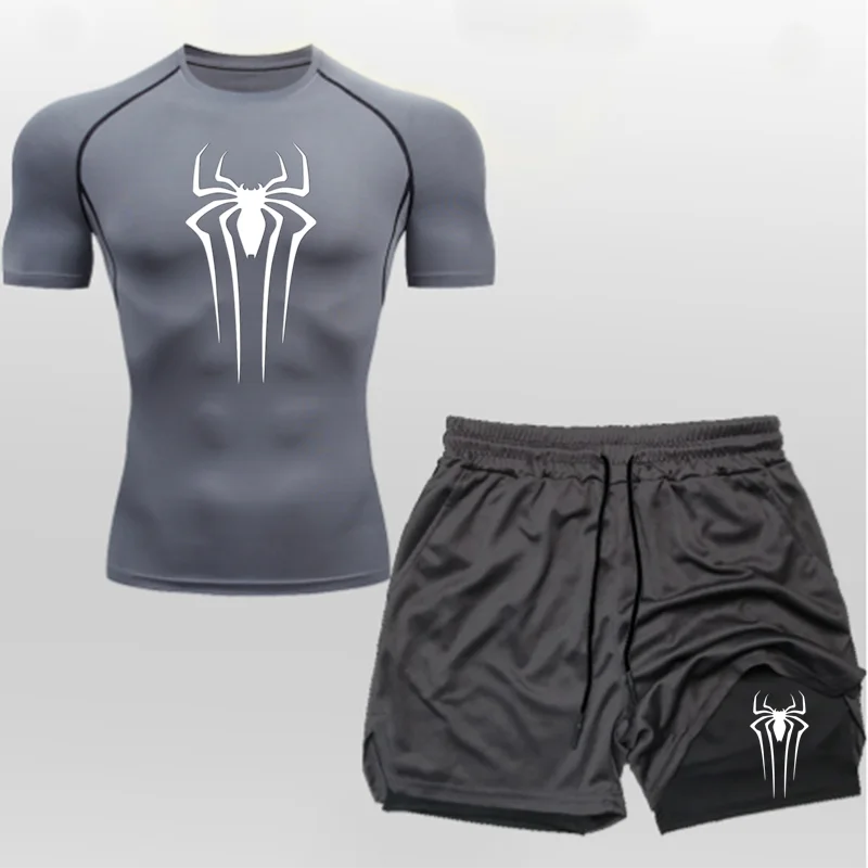 FitFlow™ Compression Shirt & Shorts Fitness Gym Workout