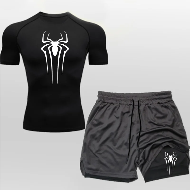 FitFlow™ Compression Shirt & Shorts Fitness Gym Workout