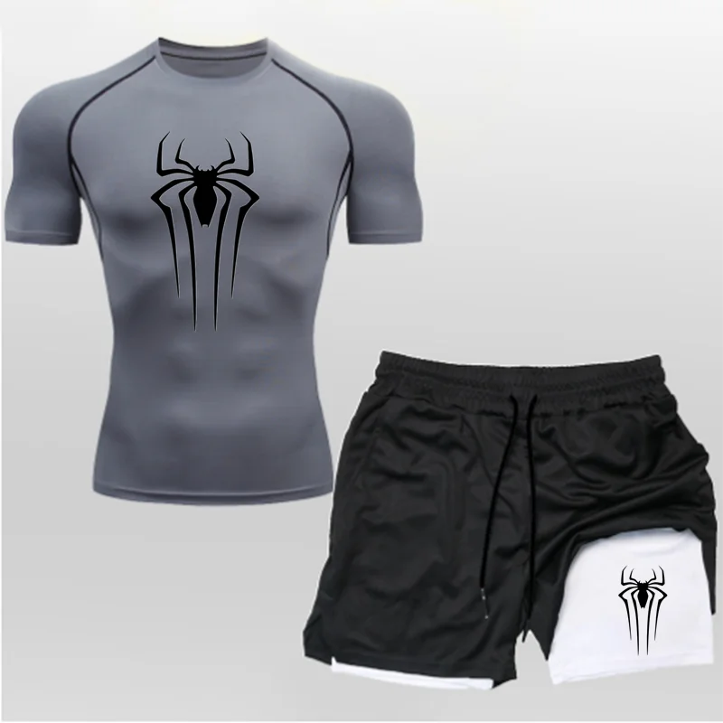 FitFlow™ Compression Shirt & Shorts Fitness Gym Workout