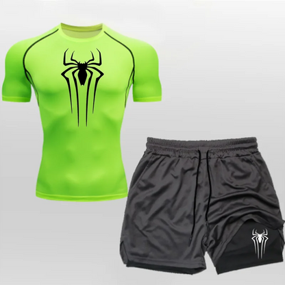 FitFlow™ Compression Shirt & Shorts Fitness Gym Workout