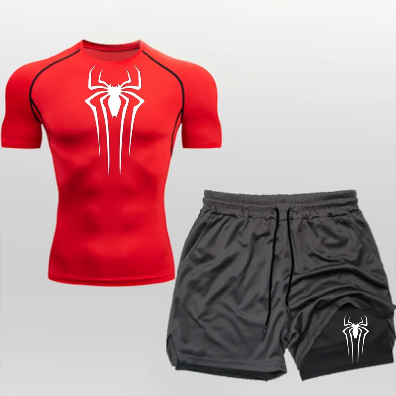 FitFlow™ Compression Shirt & Shorts Fitness Gym Workout