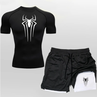 FitFlow™ Compression Shirt & Shorts Fitness Gym Workout