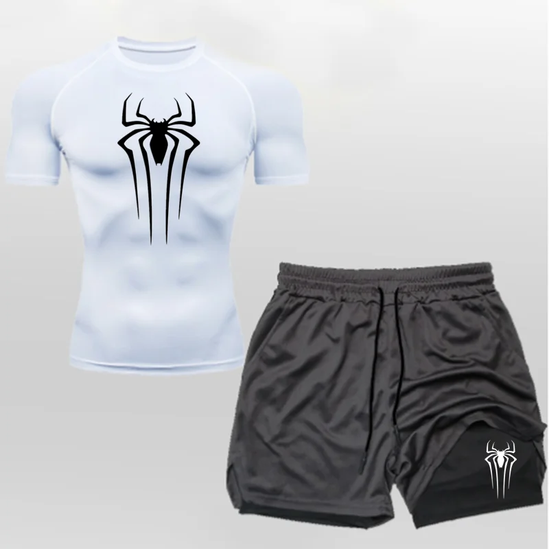 FitFlow™ Compression Shirt & Shorts Fitness Gym Workout