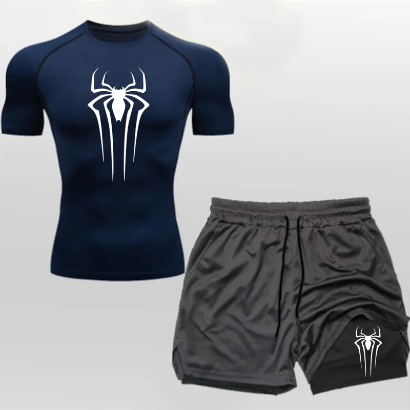 FitFlow™ Compression Shirt & Shorts Fitness Gym Workout