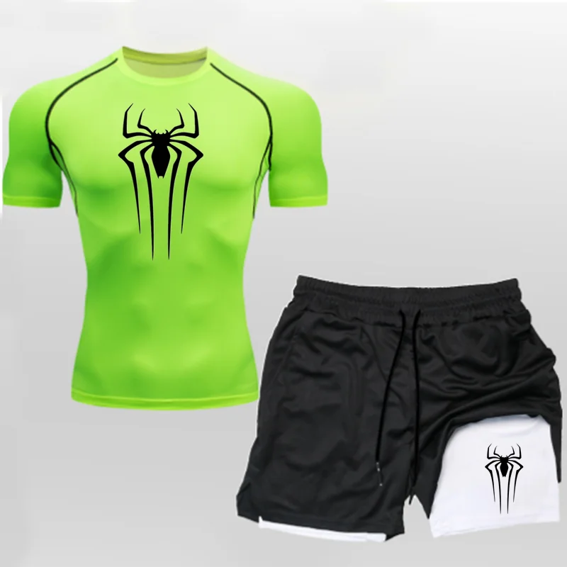 FitFlow™ Compression Shirt & Shorts Fitness Gym Workout