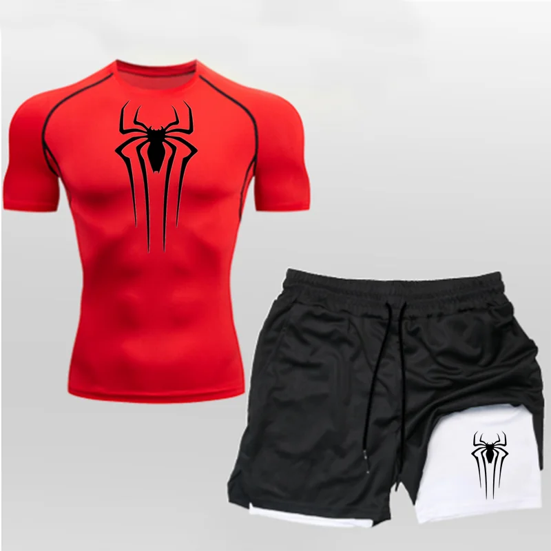 FitFlow™ Compression Shirt & Shorts Fitness Gym Workout