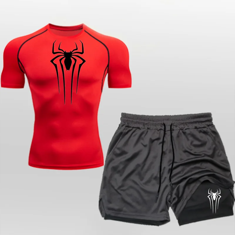 FitFlow™ Compression Shirt & Shorts Fitness Gym Workout