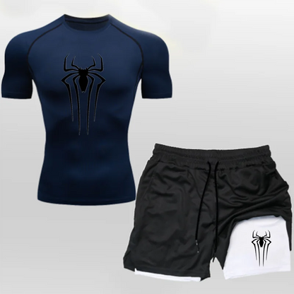 FitFlow™ Compression Shirt & Shorts Fitness Gym Workout