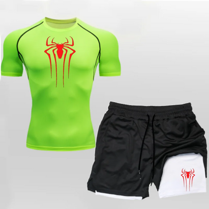 FitFlow™ Compression Shirt & Shorts Fitness Gym Workout