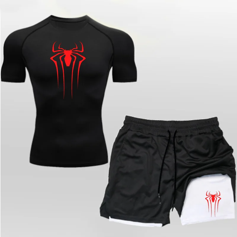 FitFlow™ Compression Shirt & Shorts Fitness Gym Workout